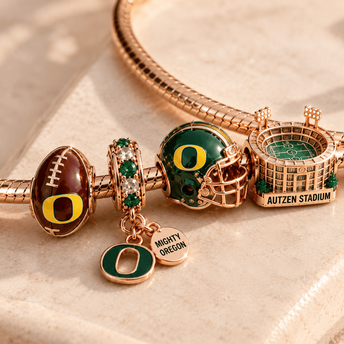 ORD Pink Gold Charm Bracelet Set NHVH