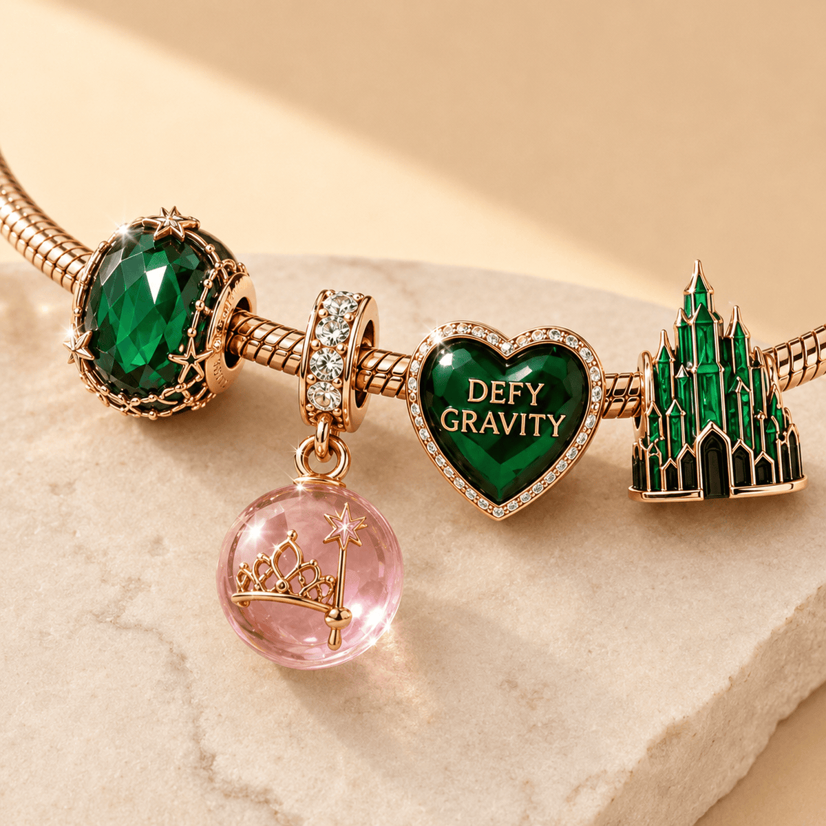 WKCD Rose Gold Charm Bracelet Set TMH