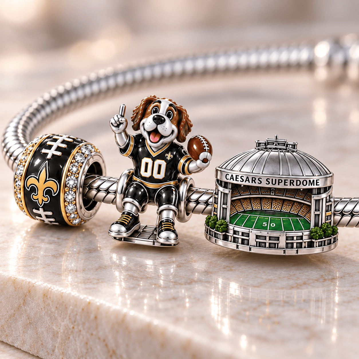 NOS Silver Charm Bracelet Set HQH