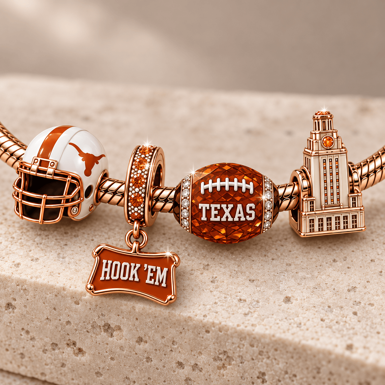 TLH Rose Gold Charm Bracelet Set TMH