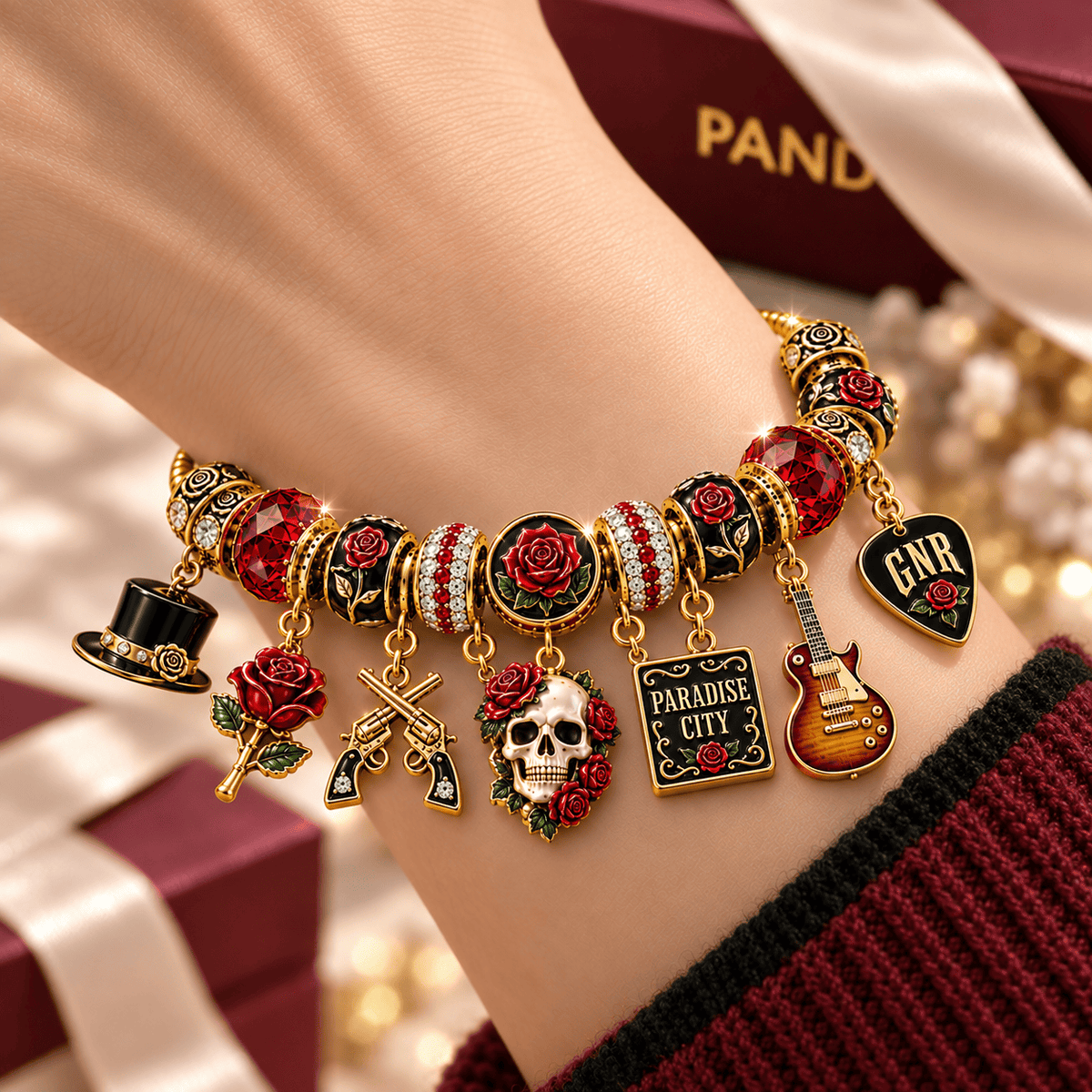 GNR Gold Charm Bracelet Set NHVH