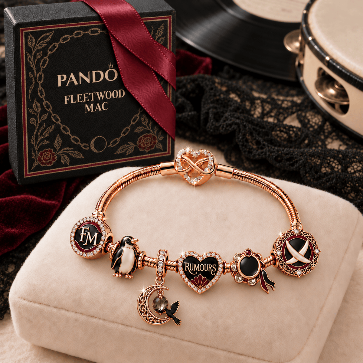 FLM Rose Gold Charm Bracelet Set TMH