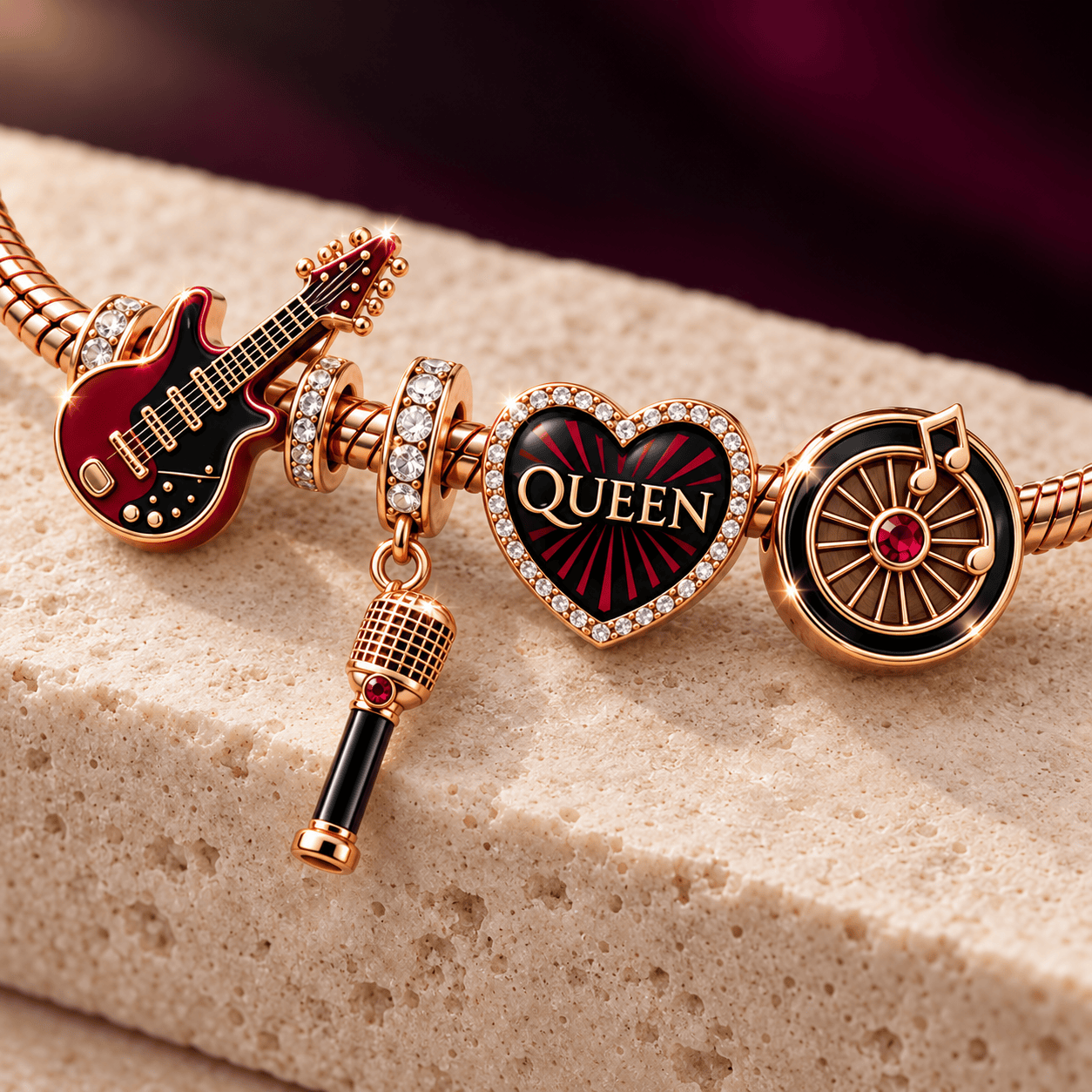 QNN Rose Gold Charm Bracelet Set TMH
