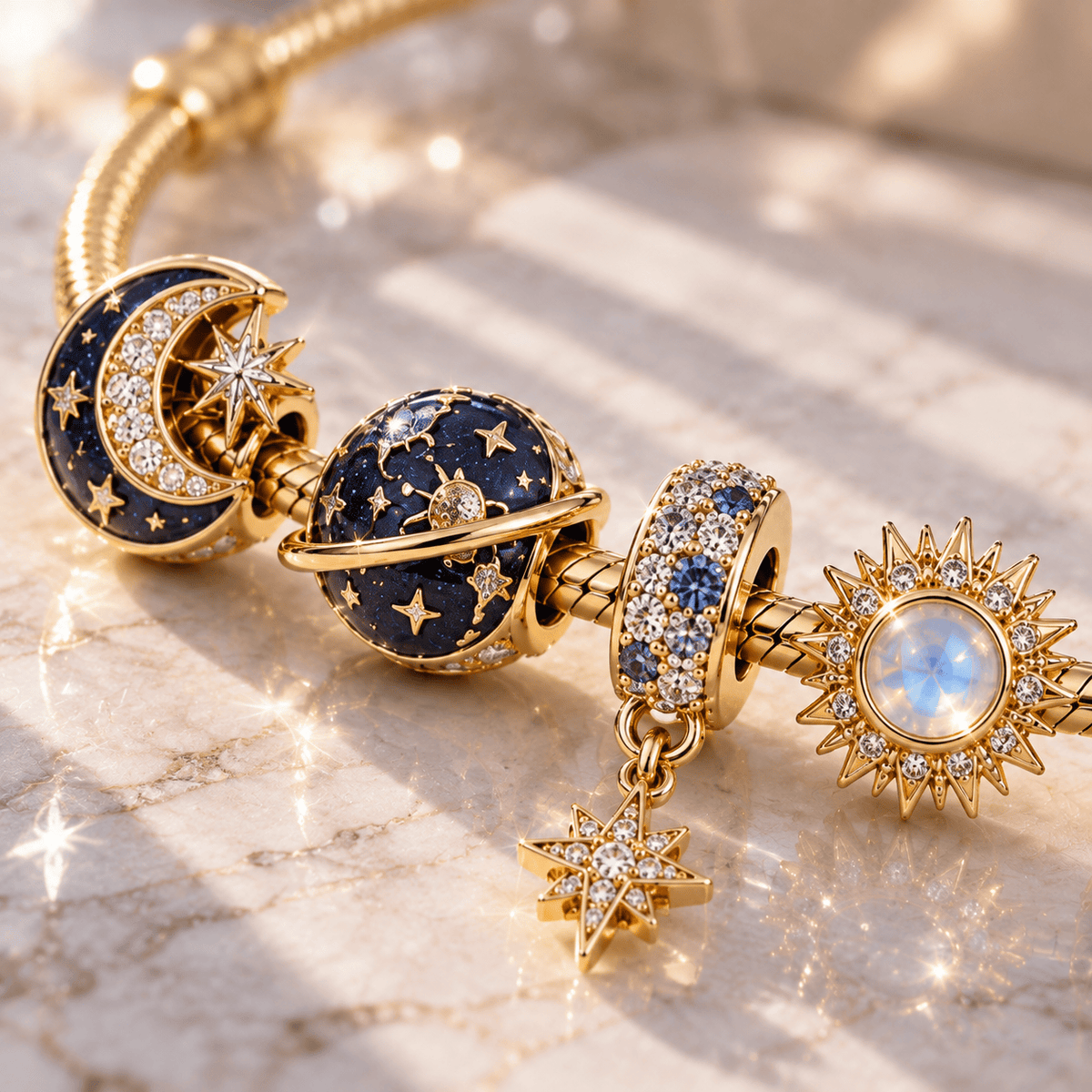 GLX Gold Charm Bracelet Set PTT