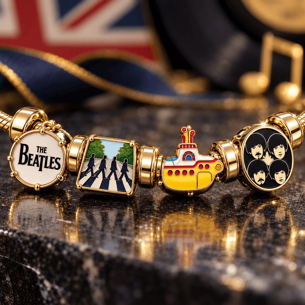 TBE Gold Charm Bracelet Set VTH