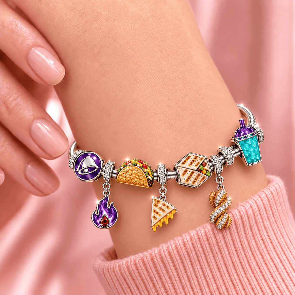 TCB Silver Charm Bracelet Set TMH
