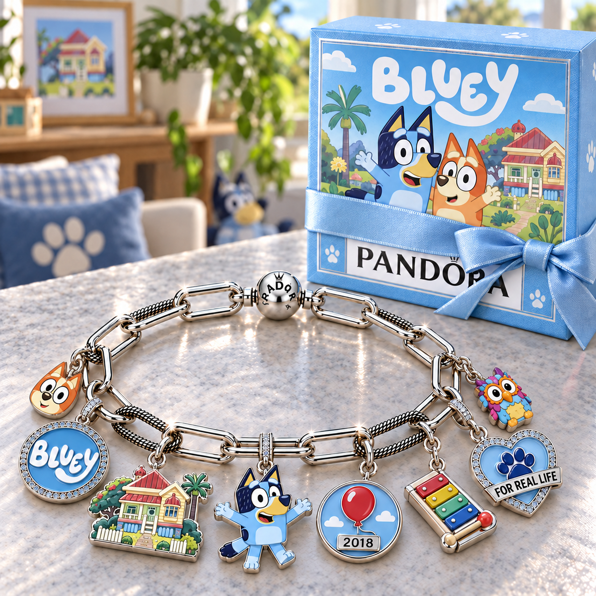 BLU Silver Charm Bracelet Set NTVA