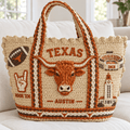 TLH Straw-Style Embellished Tote Bag HTTT