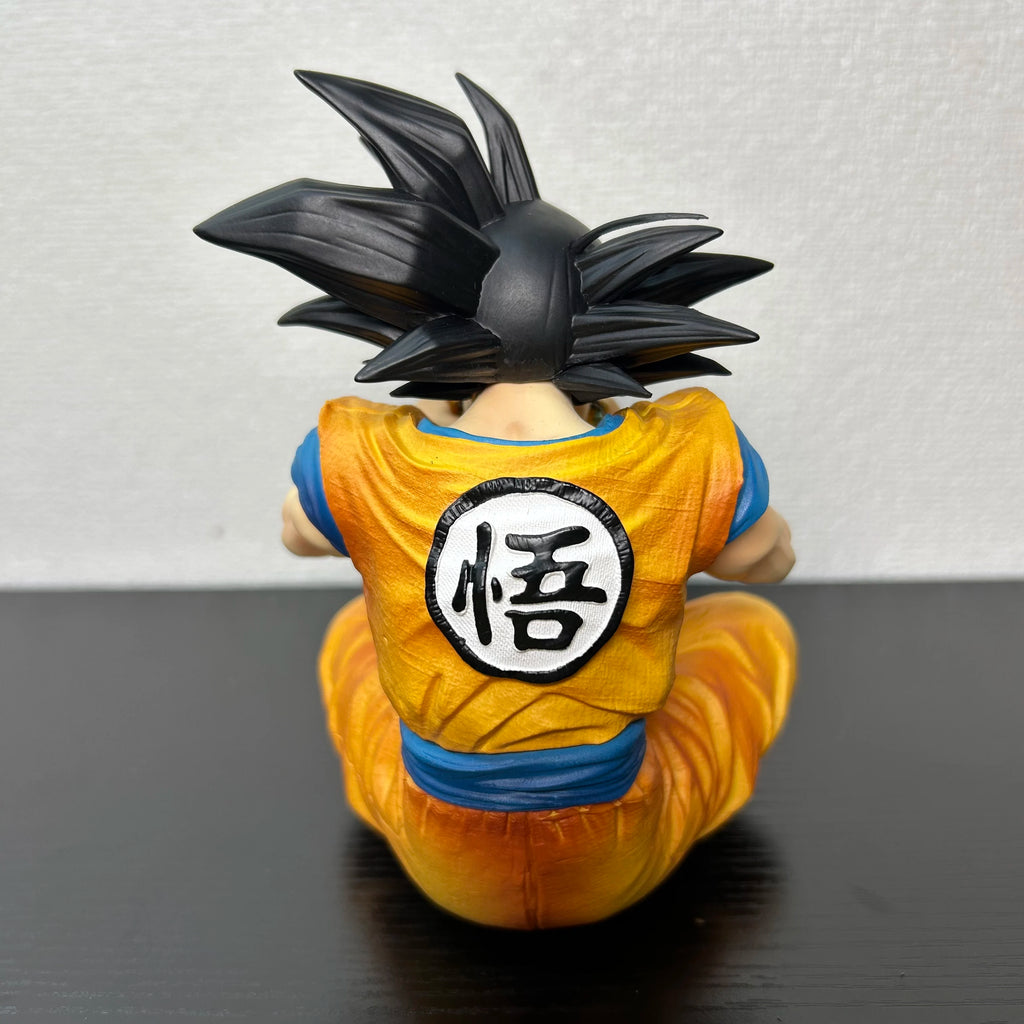 New Dragon Ball Goku & Vegeta Eating Hamburgers Anime Figure Sitting Pose Figurine Desktop Ornament Collectible Model Toys Gift